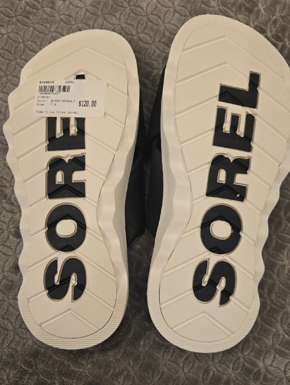 Women's Sorel Black Vibe Crisscross Platform Slide Sandals NEW Size 7.5 - Picture 3 of 4
